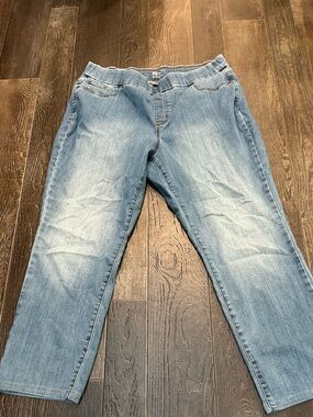 Kim Rogers Tummy Control Women's Light Blue Pull-On Stretch Jeans